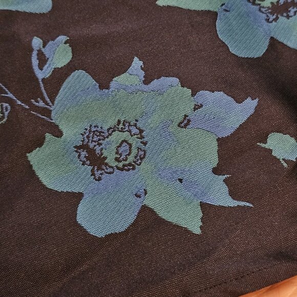 Lulus Satin Mini Dress Navy Blue Teal Pleated Floral Fit n Flare Sz M NWT Formal - Picture 5 of 11